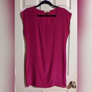 FINAL PRICE Amour Vert Pink Silk Dress S Shift Made in USA Sustainable